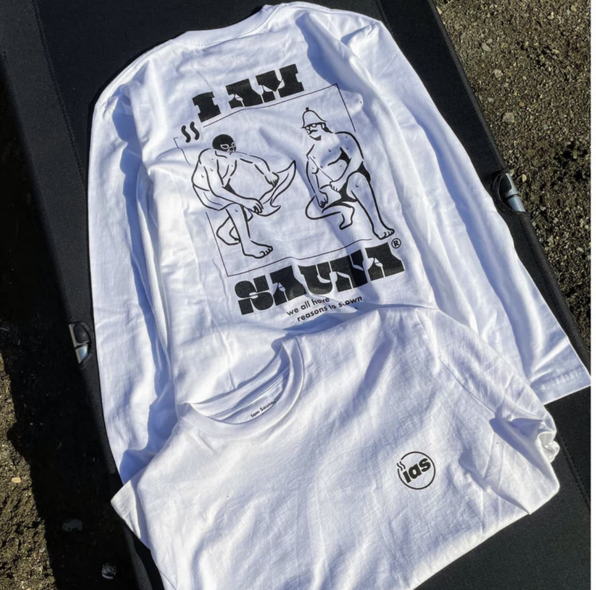 I am Sauna　ドライシルキータッチ 長袖 Tシャツ (NEPPA) WHT