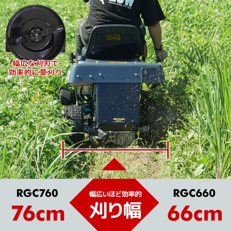 PLOW プラウ　エンジン式 乗用芝/草刈り機　RGC660B サイド排出仕様　グラスバッグなし