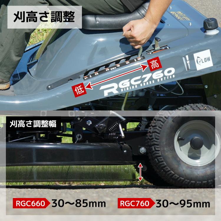PLOW プラウ　エンジン式 乗用芝/草刈り機　RGC660B サイド排出仕様　グラスバッグセット