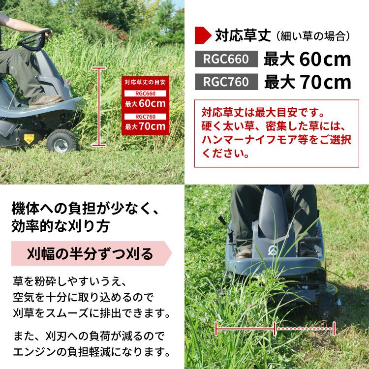 PLOW プラウ　エンジン式 乗用芝/草刈り機　RGC660B サイド排出仕様　グラスバッグセット