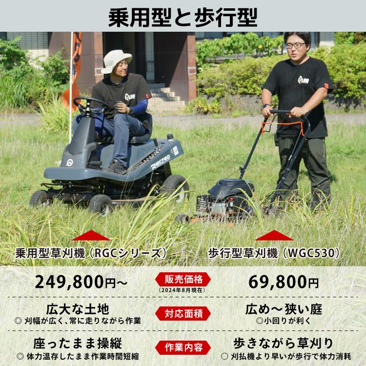 PLOW プラウ　エンジン式 乗用芝/草刈り機　RGC660B サイド排出仕様　グラスバッグセット