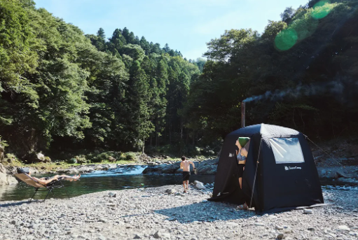 3層式テントサウナ　MORZH 1window（モルジュ 1窓モデル）Black（STOVE 2.0）