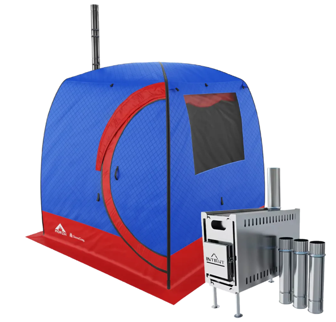 3層式テントサウナ　MORZH LUX（モルジュ ラックス）Blue-Red（STOVE 1.2）