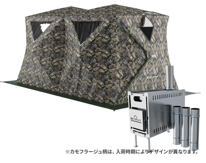 ３層式テントサウナ　MORZH CUBE DOUBLE（モルジュ キューブ ダブル）Camouflage（STOVE 2.0）