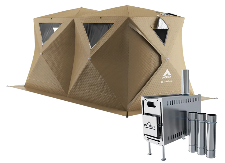 ３層式テントサウナ　MORZH CUBE DOUBLE（モルジュ キューブ ダブル）Beige（STOVE 1.2）